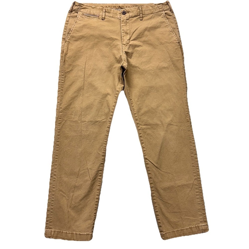 American Eagle Pants Men 36x31 TAG-36x32 Original Straight Flex Beige Workwear - Picture 1 of 13